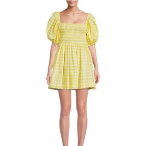 SWF Gingham Puff sleeve Mini Dress